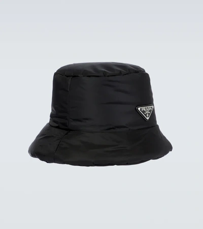 Prada Padded Re-nylon Bucket Hat In Black