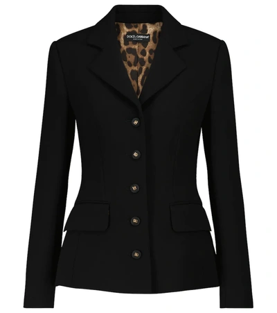 Shop Dolce & Gabbana Wool Blazer In Black