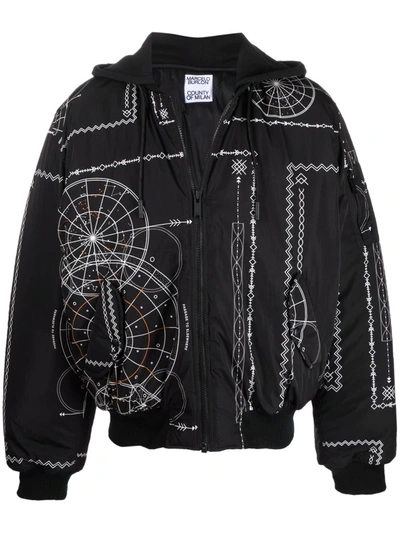 Shop Marcelo Burlon County Of Milan Astral-print Bomber Jacket In 黑色