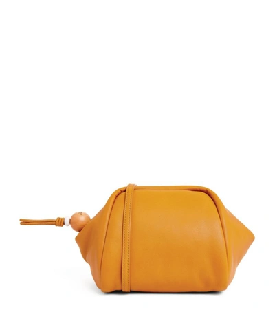 Puffy Pouch Small Leather Shoulder Bag in Yellow - Loro Piana