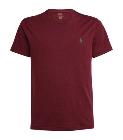 Shop Polo Ralph Lauren Cotton Logo T-shirt In Burgundy