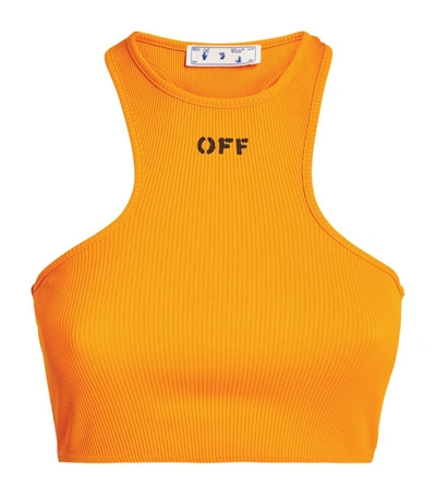 Shop Off-white Cropped Rowing Top In Orange