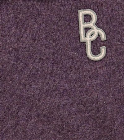 Shop Brunello Cucinelli Wool, Cashmere And Silk Hoodie In 紫色