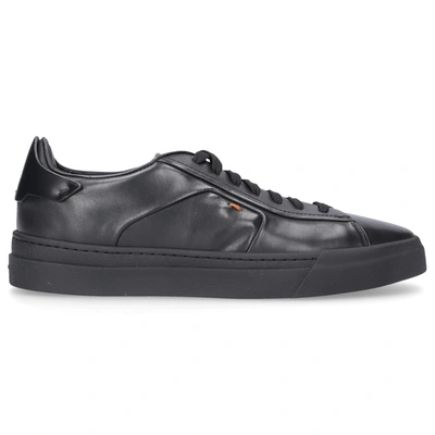 Shop Santoni Low-top Sneakers Darts Calfskin In Black