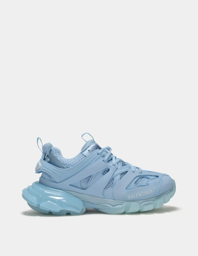 Shop Balenciaga Track Clearsole Sneakers In Light Blue Neoprene