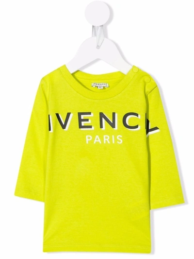 Shop Givenchy Logo T-shirt In Yellow