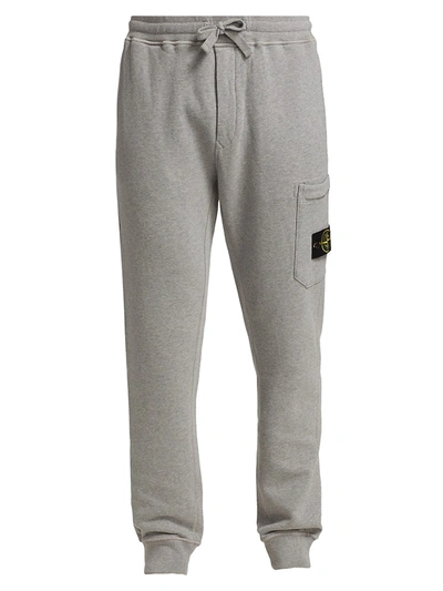 Shop Stone Island Core Fleece Joggers In Melange Grey