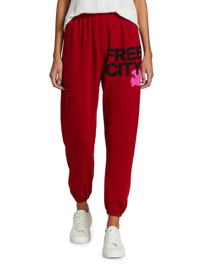 Shop Freecity Logo Sweatpants In Pink Love