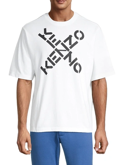 Shop Kenzo Logo Sport Oversized T-shirt In White