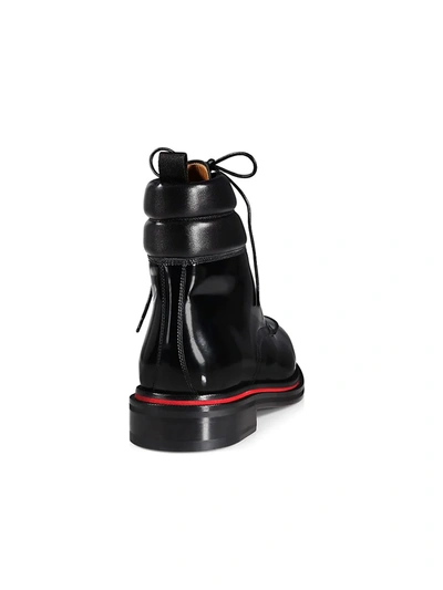 Shop Christian Louboutin Alopista Patent Leather Combat Boots In Black