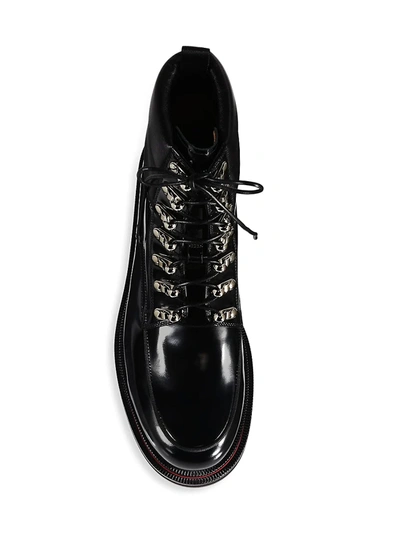 Shop Christian Louboutin Alopista Patent Leather Combat Boots In Black