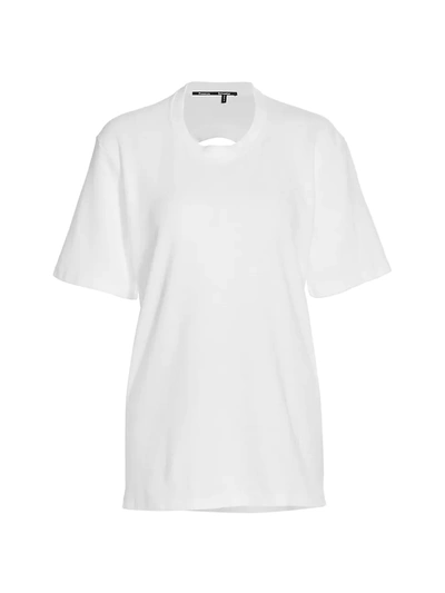 Shop Proenza Schouler Women's Cutout Overdyed Recycled Jersey T-shirt In White