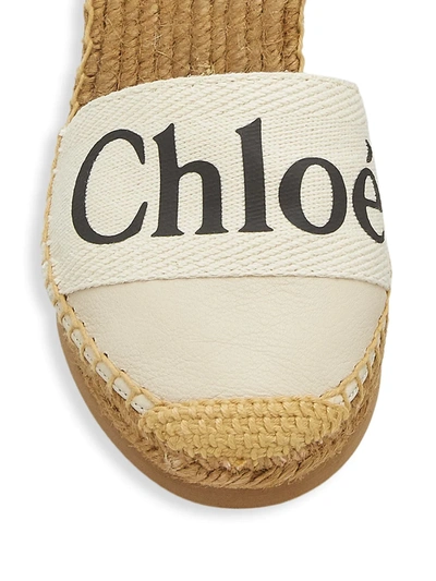 Shop Chloé Woody Logo Espadrille Platform Wedge Sandals In Black