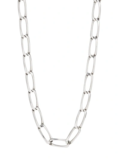 Shop Emanuele Bicocchi Men's Sterling Silver Square-link Chain Necklace