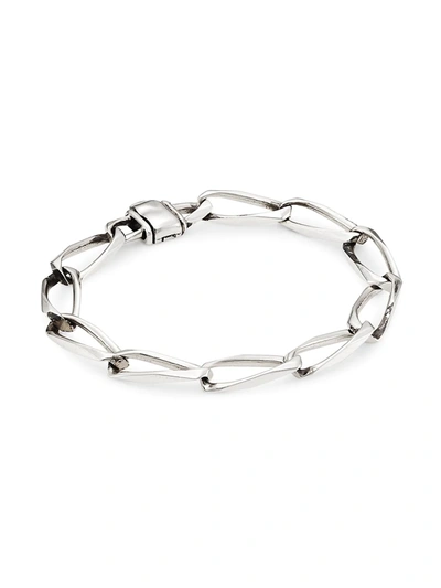 Shop Emanuele Bicocchi Men's Sterling Silver Square-link Chain Bracelet