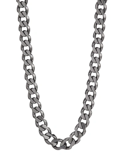 Shop Emanuele Bicocchi Black Edge Chain Necklace In Silver Black