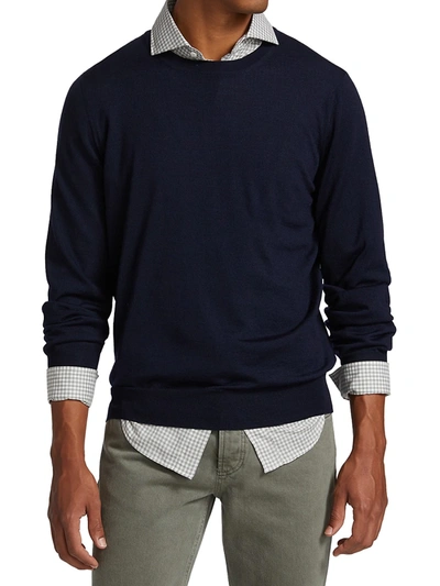 Shop Brunello Cucinelli Men's Wool-cashmere Blend Sweater In Black