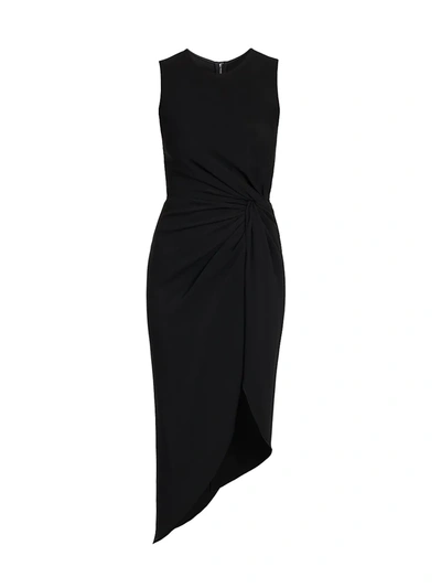 Shop Dolce & Gabbana Gathered Asymmetric Sheath Dress In Nero