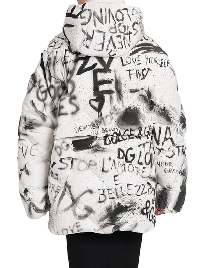 Shop Dolce & Gabbana Women's Collection W Stampa Graffiti Print Puffer Jacket In Variante Abbinata