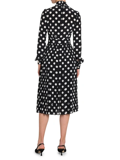 Shop Dolce & Gabbana Women's Collection W Polka Dot Silk Dress In Nero
