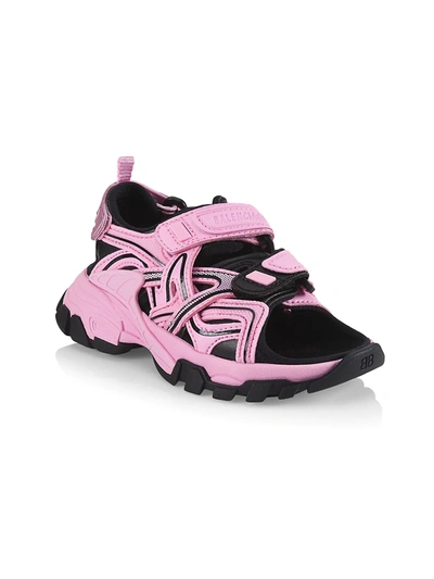 Shop Balenciaga Little Kid's & Kid's Track Double Touch-strap Sandals In Pink