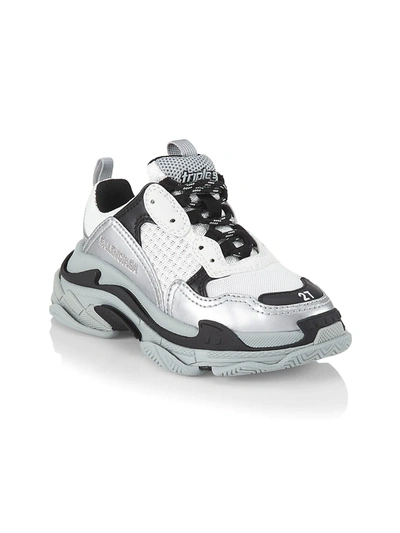 Shop Balenciaga Baby's, Little Kid's & Kid's Triple S Lace-up Sneakers In Grey