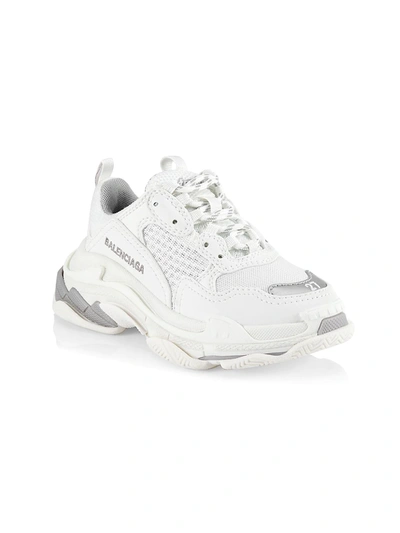 Shop Balenciaga Baby's, Little Kid's & Kid's Triple S Lace-up Sneakers In White