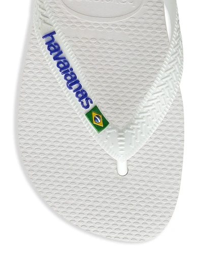 Shop Havaianas Brazil Logo Flip Flops In Olive Green