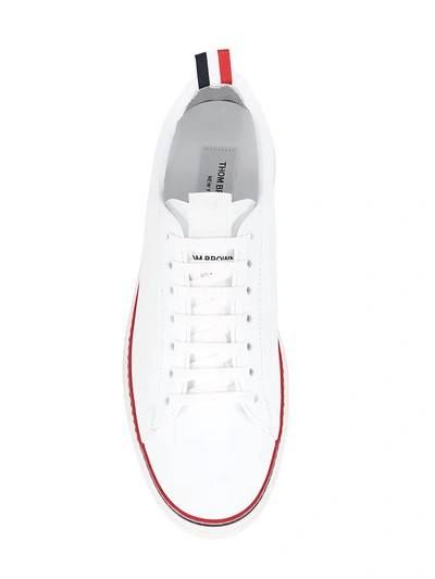 Shop Thom Browne Leather Tennis Shoes In Black