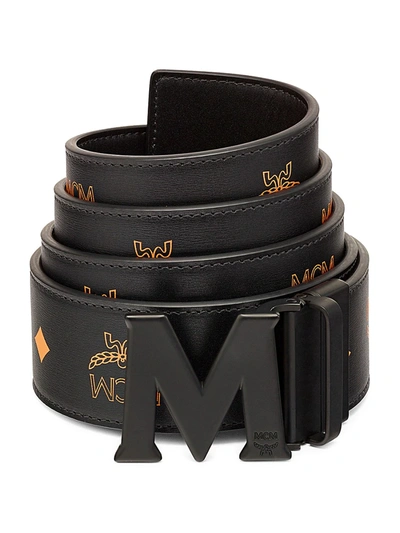 Shop Mcm Men's Claus Reversible Cut-to-size Cut-to-size Leather Belt In Vallarta Blue