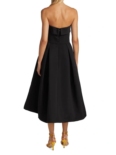 Shop Amsale Women's Faille Strapless Dress In Black
