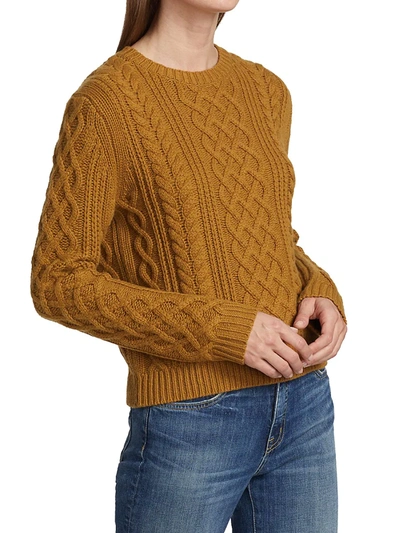 Shop Nili Lotan Jodelle Cable Knit Cashmere Sweater In Bronze