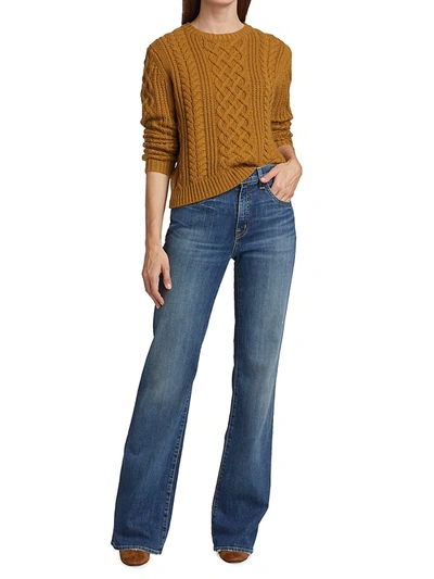 Shop Nili Lotan Jodelle Cable Knit Cashmere Sweater In Bronze