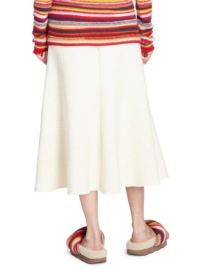 Shop Chloé Women's Virgin Wool A-line Midi Skirt In Eden White