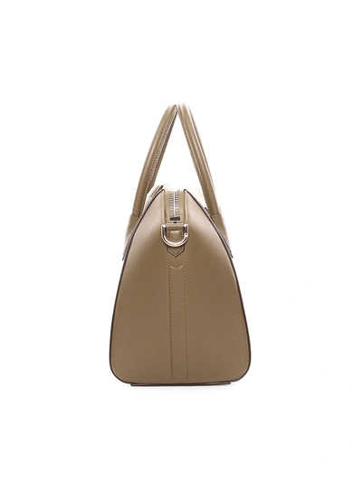 Shop Givenchy Small Antigona Leather Satchel In Dark Khaki