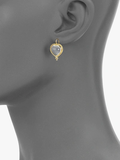 Shop Temple St Clair Women's Crystal 18k Gold Heart Earrings
