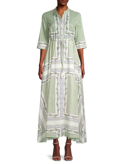 Shop Tory Burch Botanical Garden-print Maxi Dress In Hibiscus