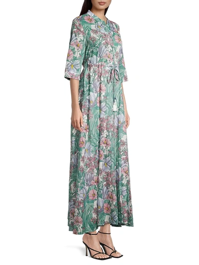 Shop Tory Burch Botanical Garden-print Maxi Dress In Hibiscus
