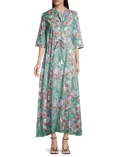 Shop Tory Burch Botanical Garden-print Maxi Dress In Hibiscus