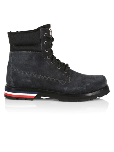 Shop Moncler Men's Vancouver Suede Ankle Boots In Charcoal