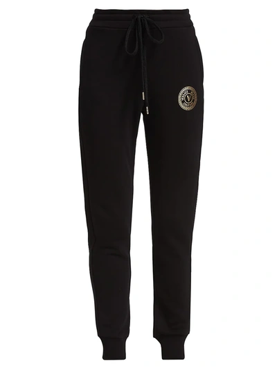 Shop Versace Jeans Couture Cotton Jogger Pants In Nero Oro