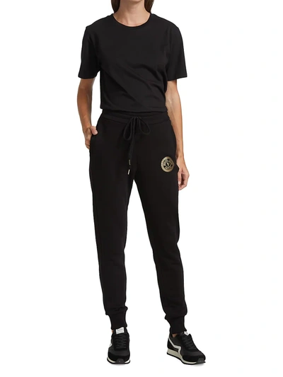 Shop Versace Jeans Couture Cotton Jogger Pants In Nero Oro