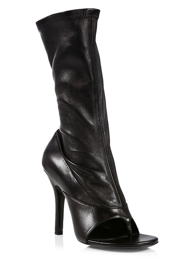 Shop Givenchy Thong Leather Booties In Black