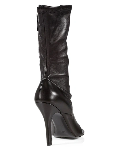 Shop Givenchy Thong Leather Booties In Black