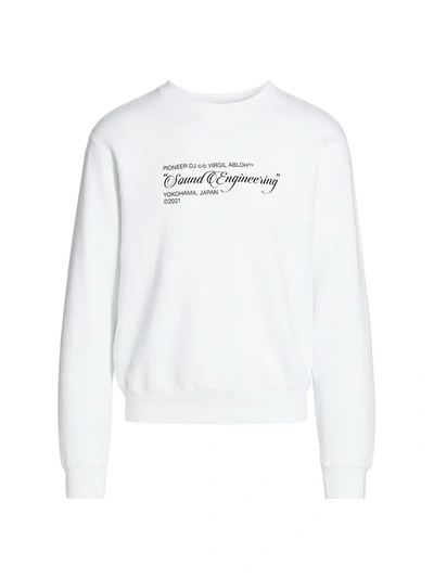 Shop Off-white Pioneer Crewneck Sweatshirt In White Brilliant Green