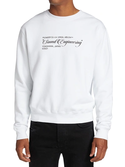 Shop Off-white Pioneer Crewneck Sweatshirt In White Brilliant Green