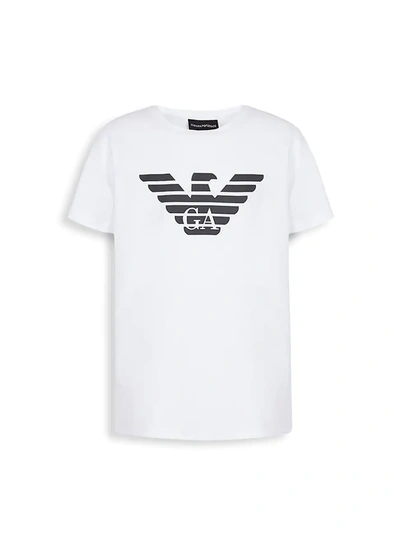 Shop Emporio Armani Little Boy's & Boy's Logo T-shirt In White