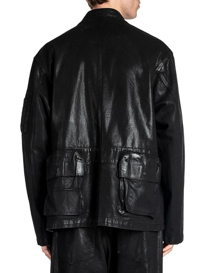 Shop Ambush Coated Denim Kimono Jacket In Black Denim