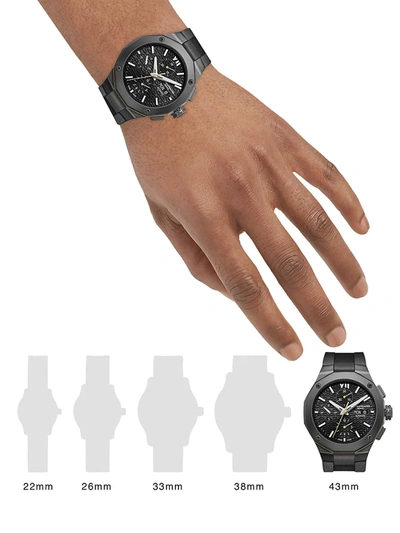 Shop Baume & Mercier Men's Riviera 10625 Stainless Steel & Rubber Chronograph Watch In Black