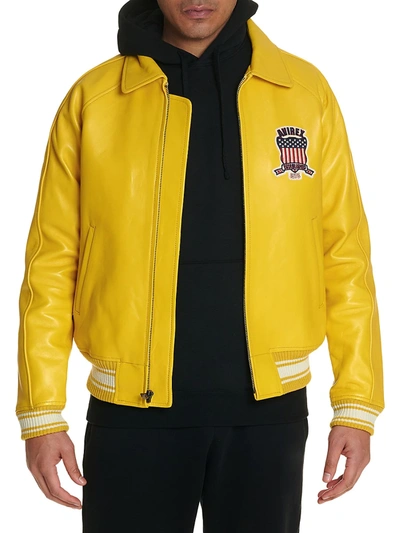 Shop Avirex Icon Jacket In Lime Green